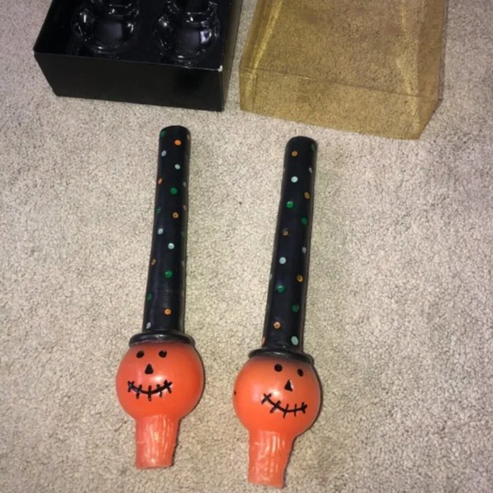 Tag Vintage 2001 Halloween Taper Candle‎ Set Pumpkins